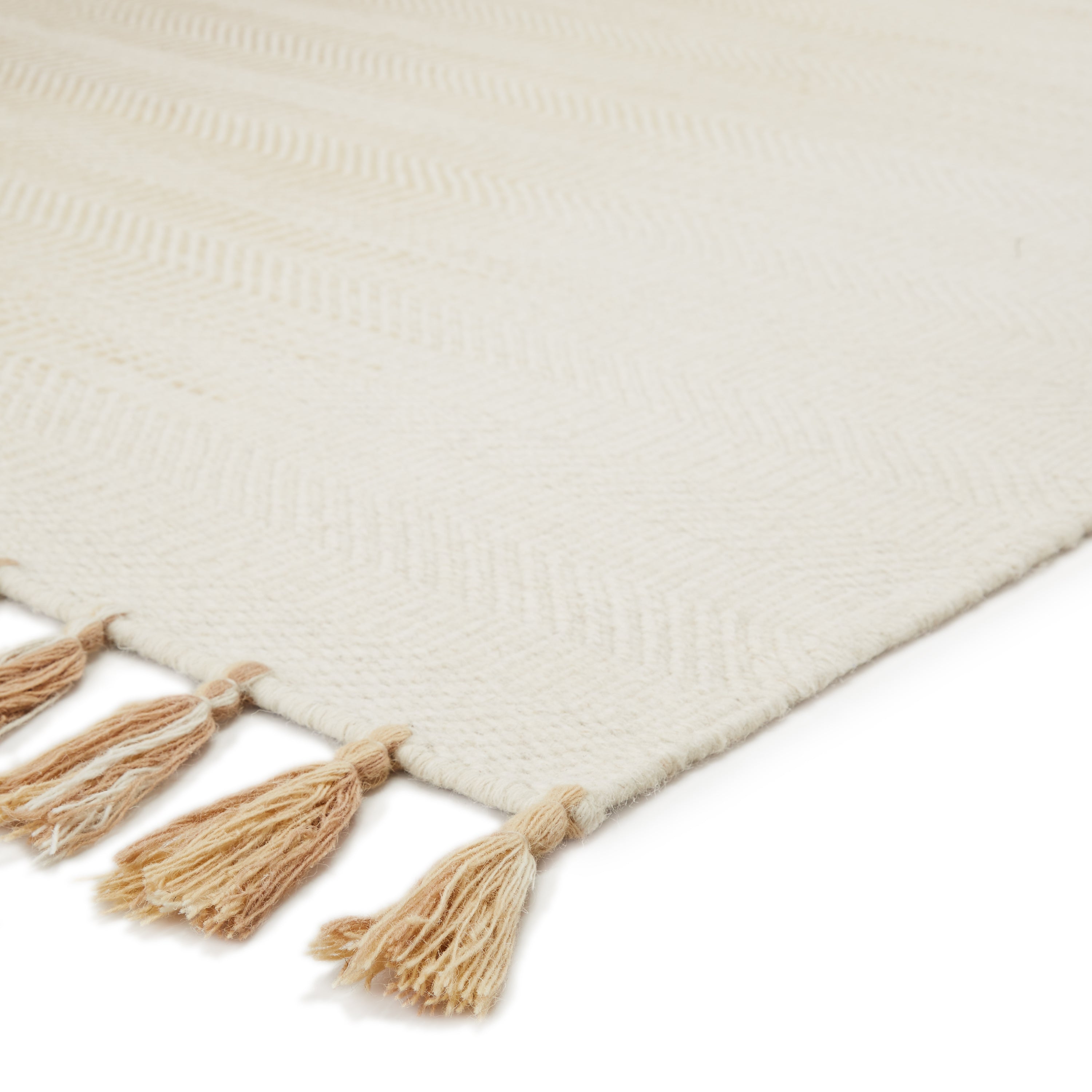 Flats Handmade Geometric Ivory & Taupe Area Rug