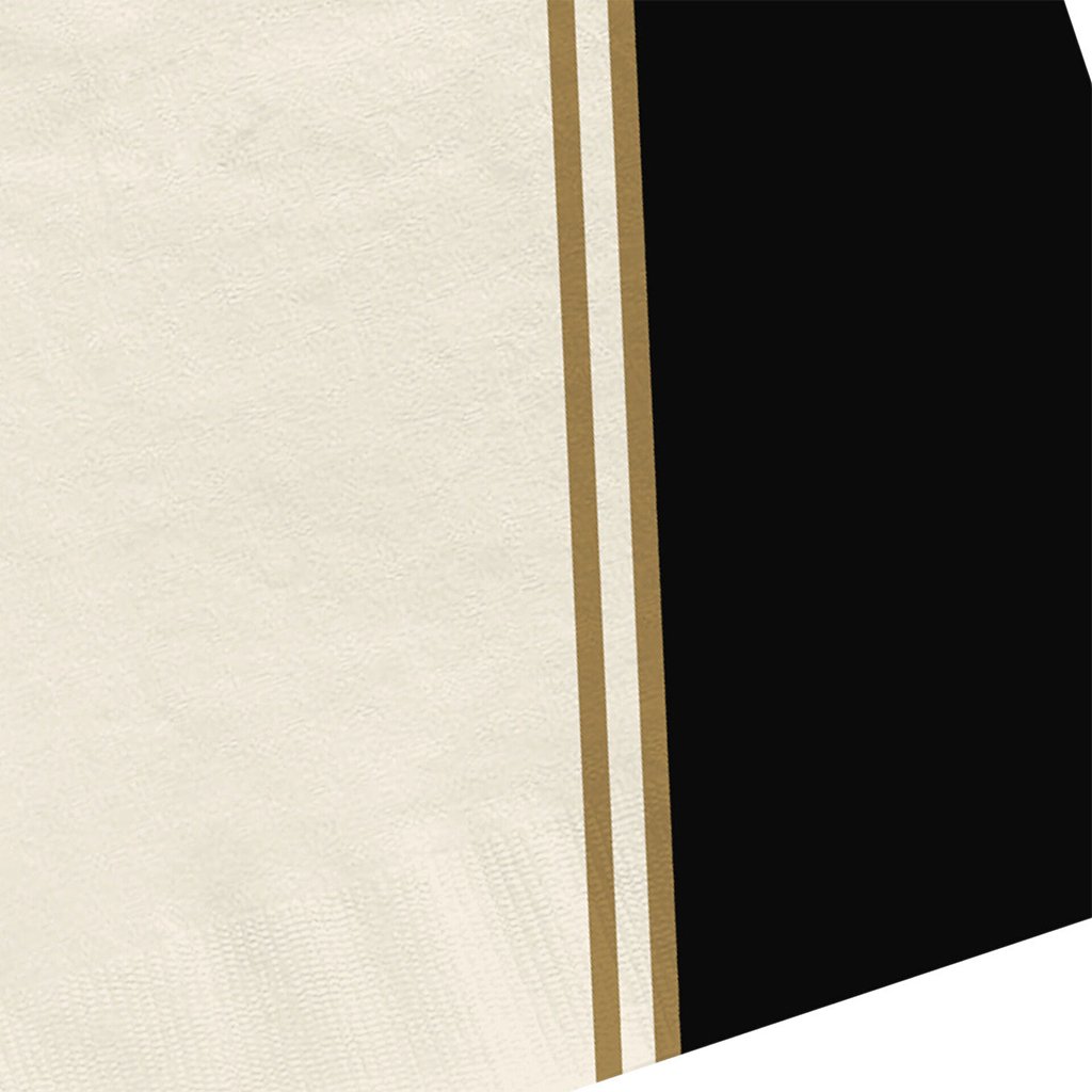 Hallmark  Ivory, Black and Gold Geometric Dinner Napkins, Set of 16