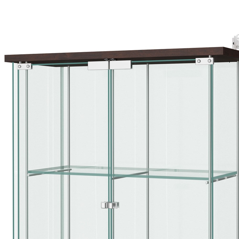 Tempered Glass Bookshelf Curio Display Cabinet