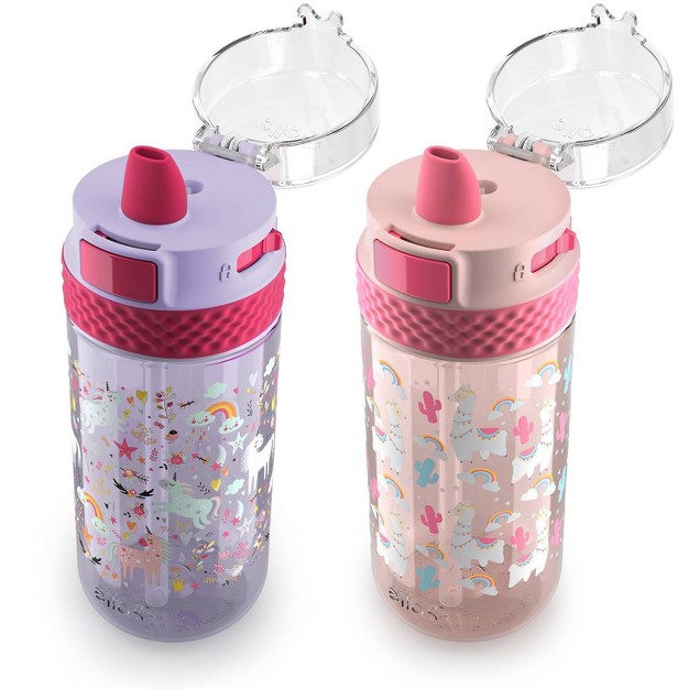 Ello 16oz 2pk Plastic Stratus Kids x27 Water Bottles