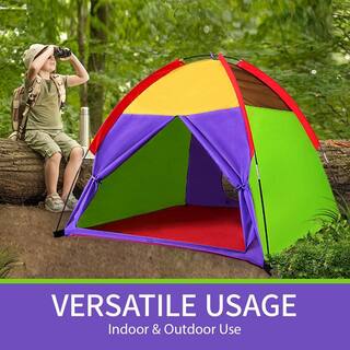 Alvantor 48 in. x 48 in. x 42 in. Pop Up Kids Play Tent for Indoor Outdoor Playhouse Camping Playground Rainbow 8010