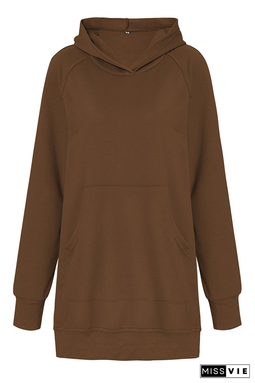 Solid Color Pullover Hoodie With Pockets