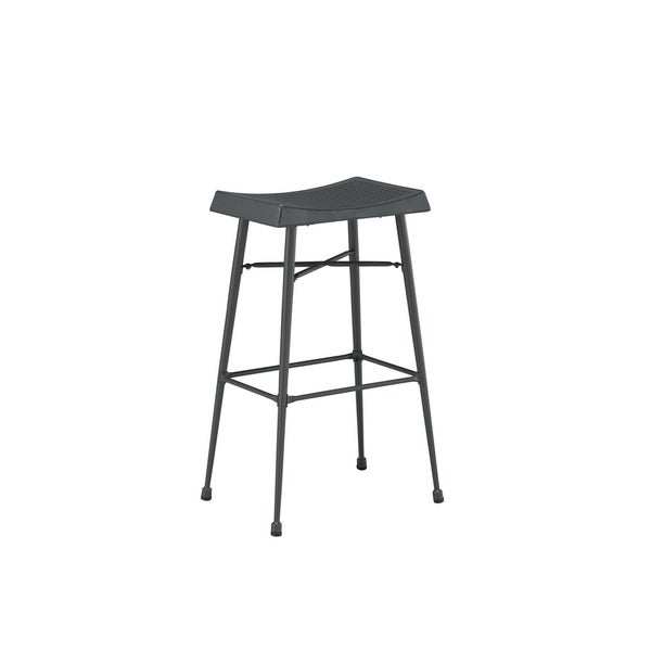 Boraam Carson Backless Grey Metal Barstool