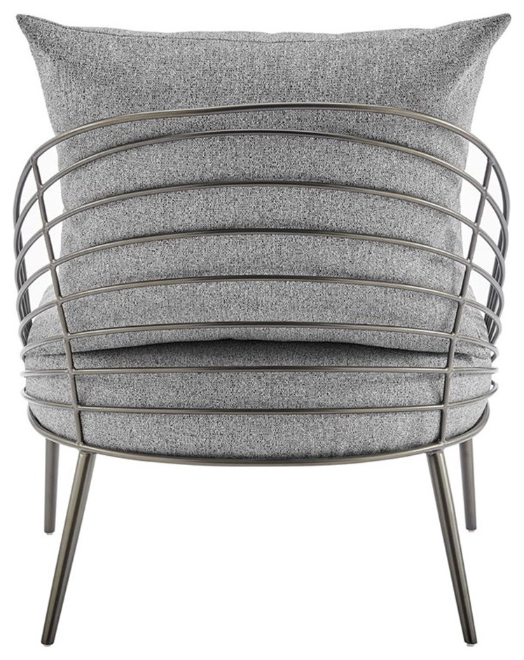 New Pacific Direct Kelby 17.5 quotFabric and Plywood Accent Chair in Gray   Midcentury   Armchairs And Accent Chairs   by Homesquare  Houzz