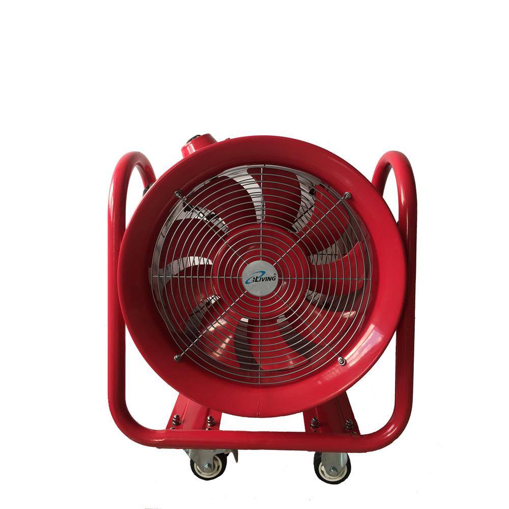 iLIVING Explosion Proof 16 in. Ventilation Floor Fan with 1100-Watt 4240 CFM Red ILG8EF16EX