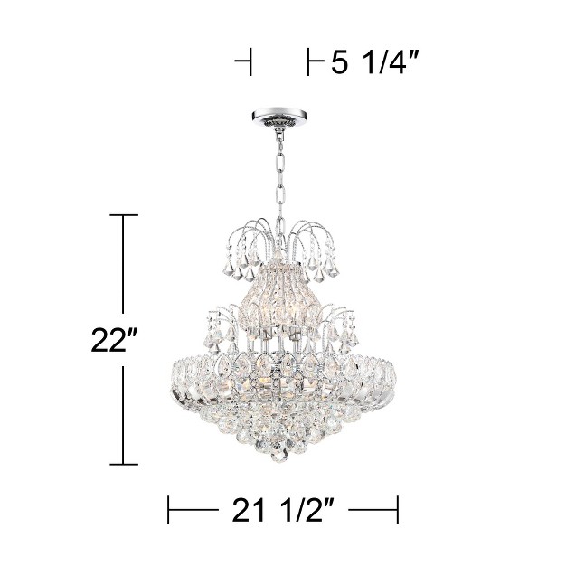 Wide Modern Tiered Crystal 8 light Fixture For Dining Room House Foyer Kitchen Island Entryway