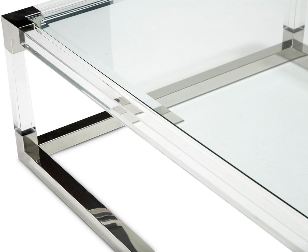 Aico State St Rectangular Cocktail Table in Stainless Steel 9016301 13   Contemporary   Coffee Tables   by Emma Mason  Houzz