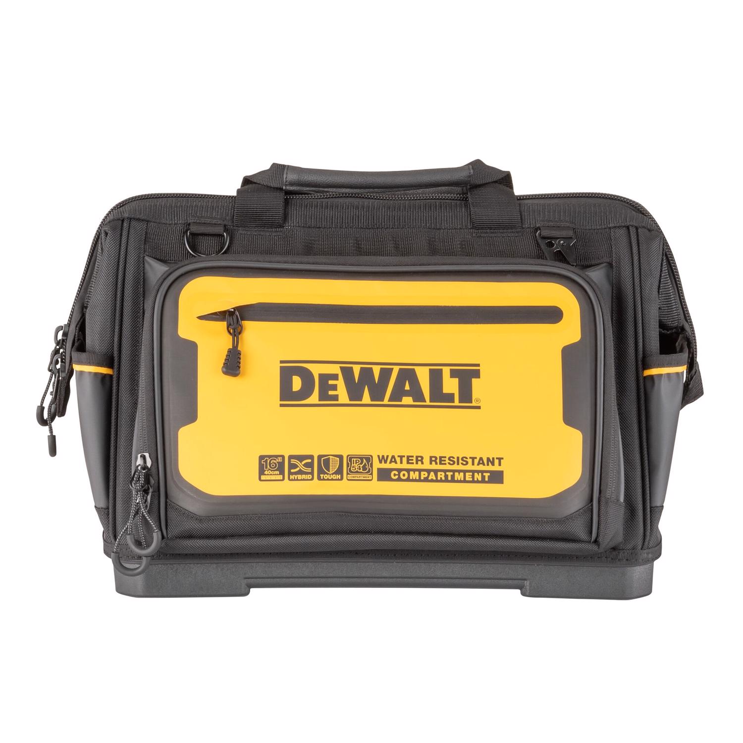 DW Polyester/Tarpaulin Open Mouth All-Purpose Tool Bag 19 pocket Black/Yellow 1 pc