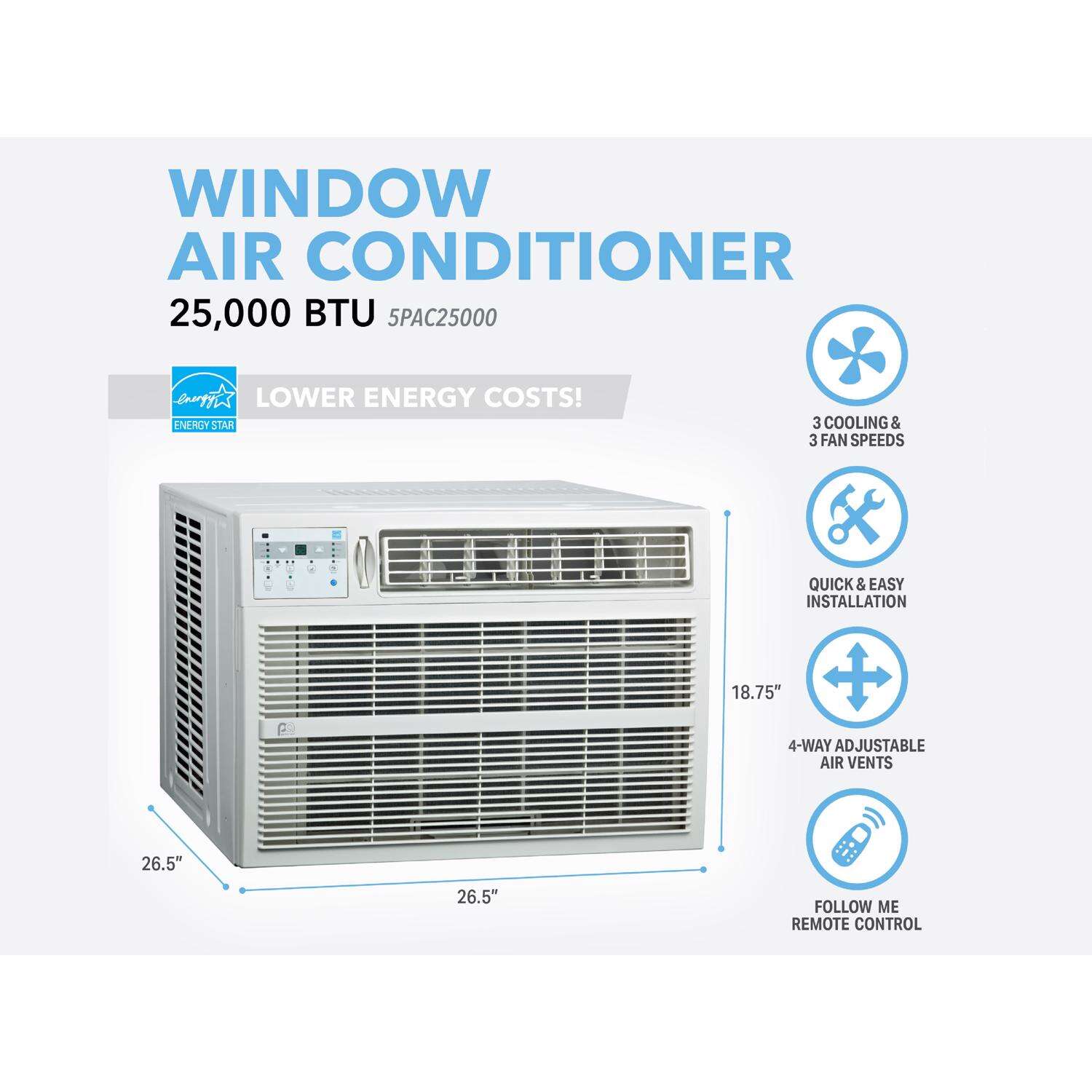 Perfect Aire 25000 BTU Window Air Conditioner w/Remote