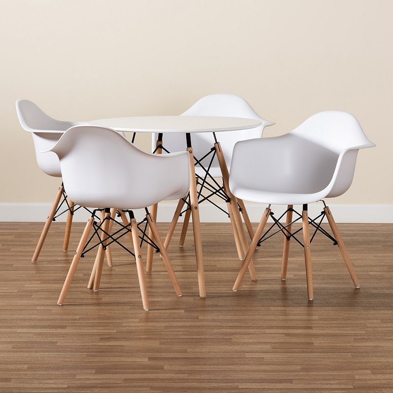 Baxton Studio Galen Dining Table and Chair 5-piece Set