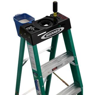 Werner 6 ft. Fiberglass Step Ladder with 225 lb. Load Capacity Type II Duty Rating FS206