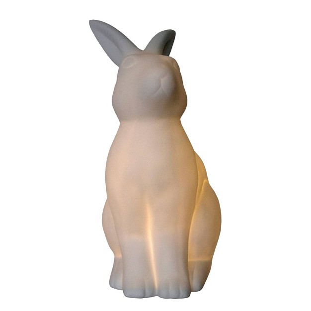 Porcelain Bunny Rabbit Shaped Animal Light Table Lamp White Simple Designs