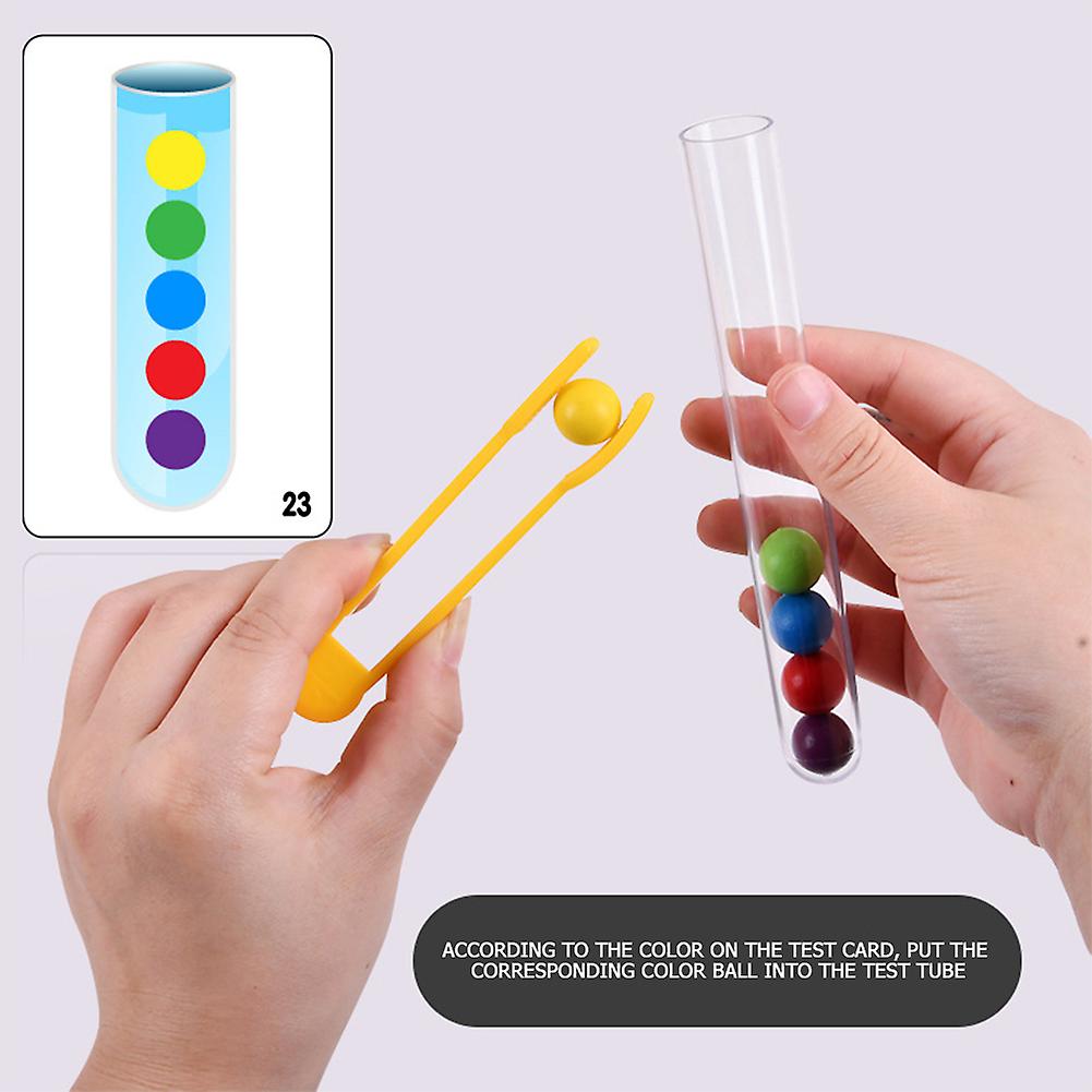 Wooden Clip Beads Toys Fun Clip Beads Test Tube Toys Kids Logic Concentration Training Game Puzzle Educational Toys For Children