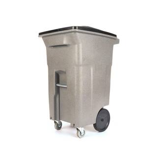 Toter 64 Gal. Graystone Trash Can with Wheels and Lid (2 Caster Wheels 2 Stationary Wheels) ACC64-01GST