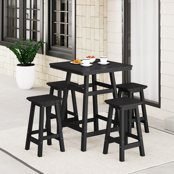 Polytrends Laguna Hdpe All Weather Outdoor Patio Bistro Counter Set (5Piece Set)