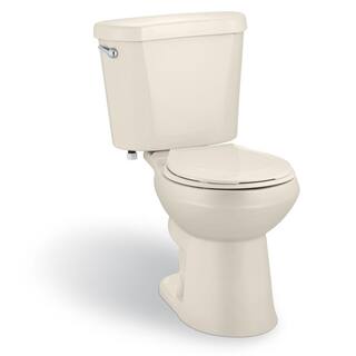 Glacier Bay 2-Piece 1.28 GPF High Efficiency Single Flush Round Toilet in Bone N2428R-BNE