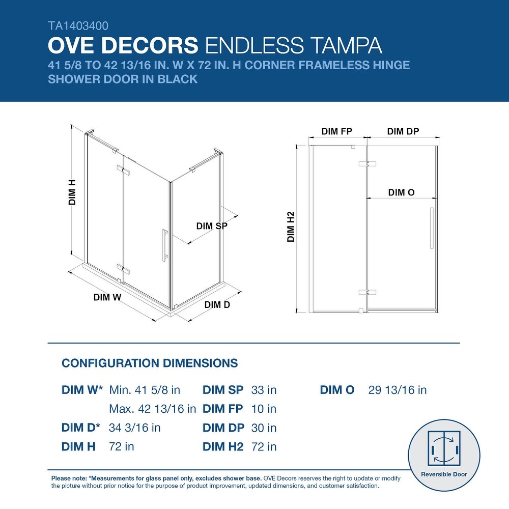 Endless Tampa Corner 41 5/8 to 42 13/16\