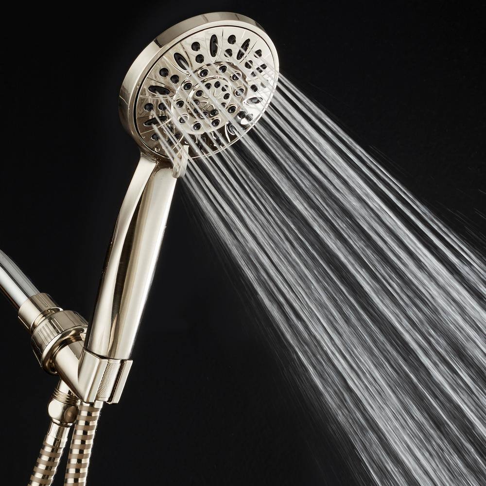 AquaDance 6-Spray 4 in. Single Wall Mount Body spray Handheld Shower Head in Brushed Nickel 9716