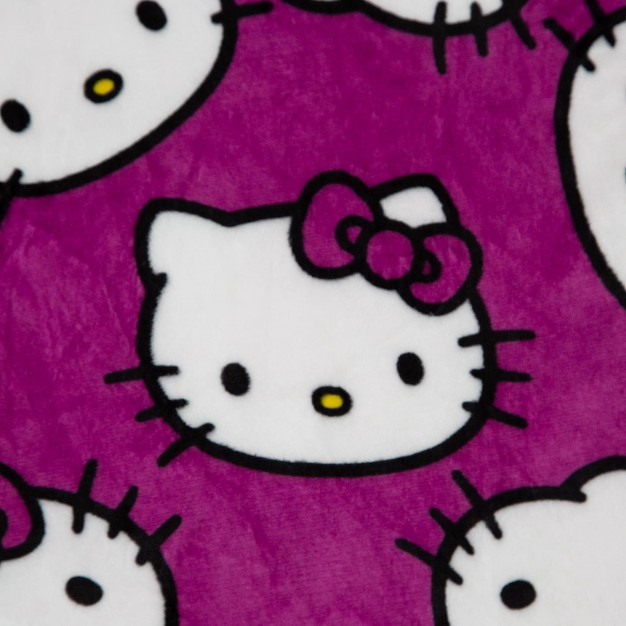 The Northwest Company Sanrio Hello Kitty Whiskers And Bows Throw Blanket 50 X 60 Inches