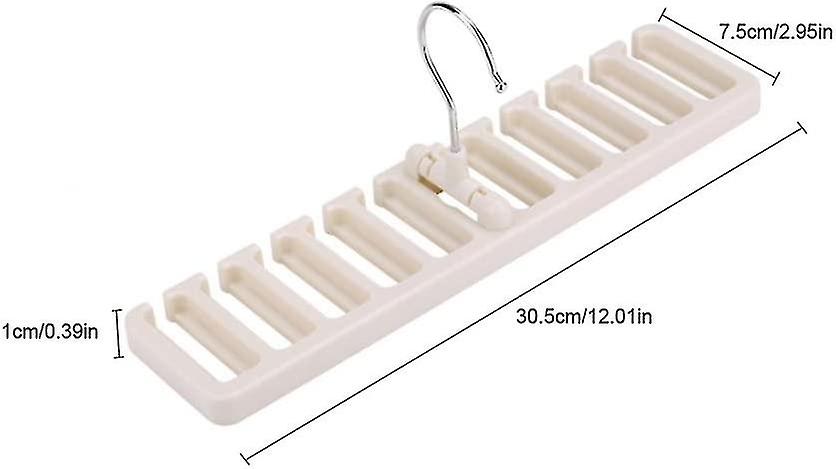 10 Slot Tie Belt Scarf Rack Holder Organizer (beige)