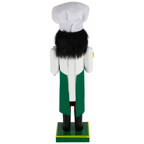 14 Green and White Wooden Christmas Nutcracker Pizza Maker