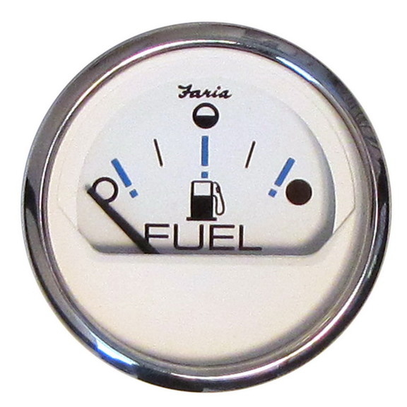 Faria 13818 Chesapeake Fuel Level Gauge   White SS...