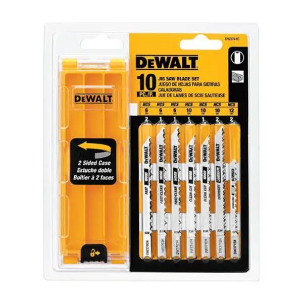 DEWALT 10-Piece U-Shank Jig Saw Blade Set with Case