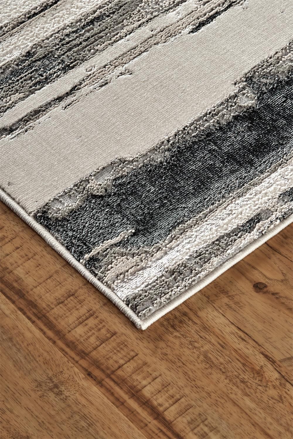 Orin Silver and Gray Rug by BD Fine