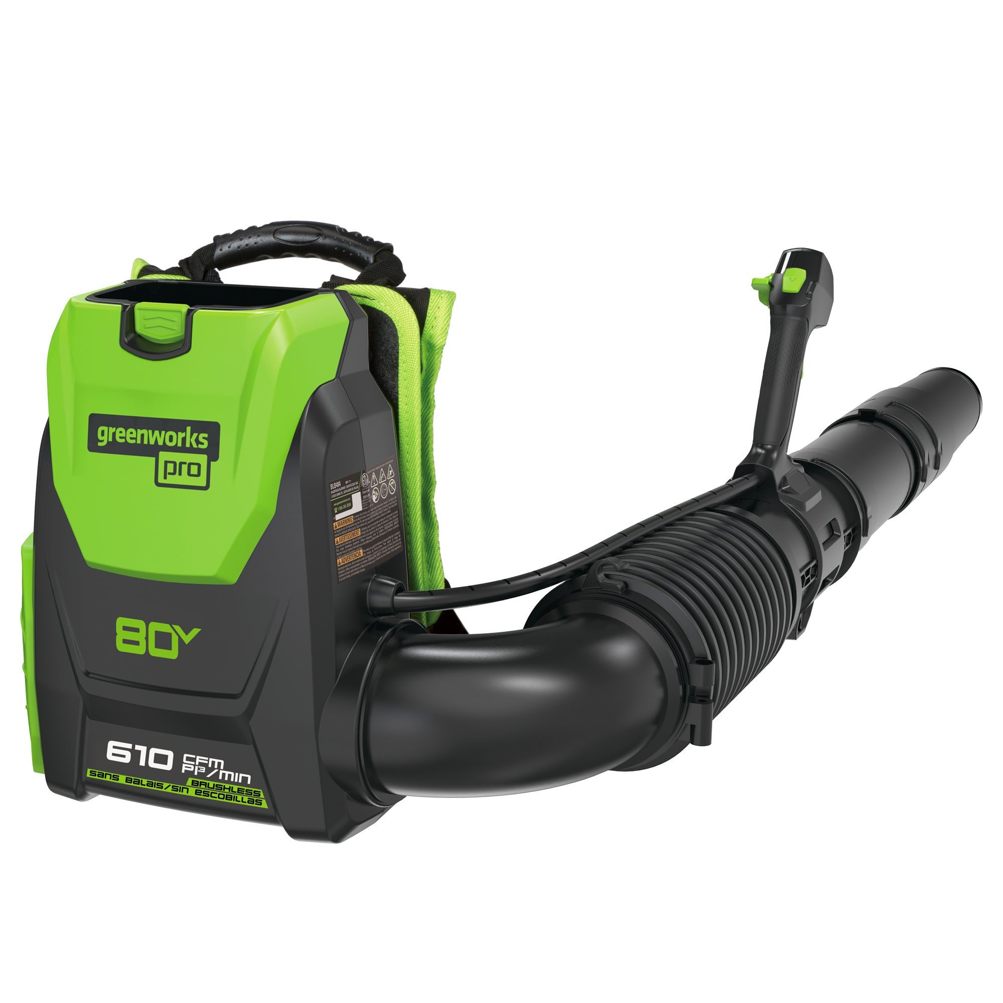 80V Cordless Backpack Blower 610 CFM | Greenworks Tools