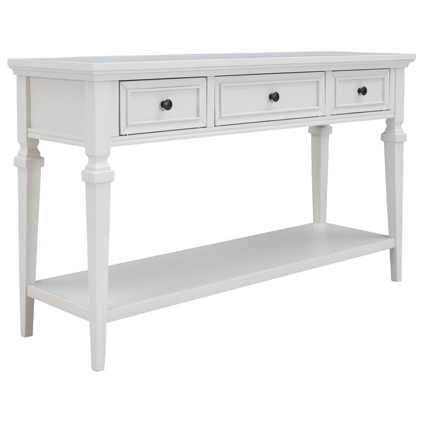 Console Table with Three Top Drawers and Open Style Bottom S