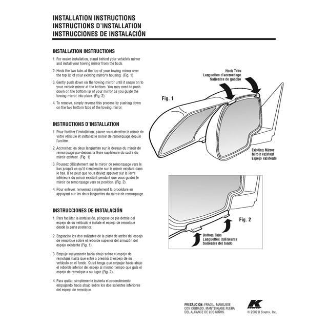 K-Source 81850 Snap-On Towing Mirrors For Ford F150 (15+)