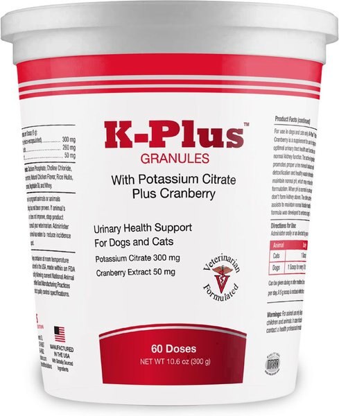 K-Plus Potassium Citrate Plus Cranberry Granules for Dogs and Cats