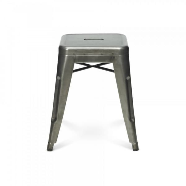 Industrial Clear Gunmetal 18-inch Mini Backless Stool (Set of 4)