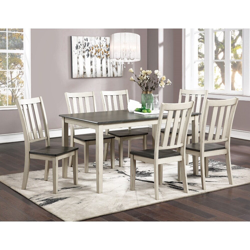 7pc Set Dual Tone Design Dining Table Set