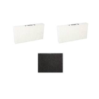 LifeSupplyUSA 12 in. x 16.5 in. x 3 in. Replacement Filter 4 HEPA 2 Carbon Filters for Honeywell Air Purifiers Not FPR Rated (2-Pack) 2ER190-SET