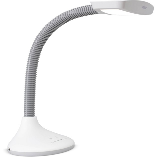 Smart Light Full Spectrum Led Desk Lamp With Adjustable Brightness includes Led Light Bulb White Verilux