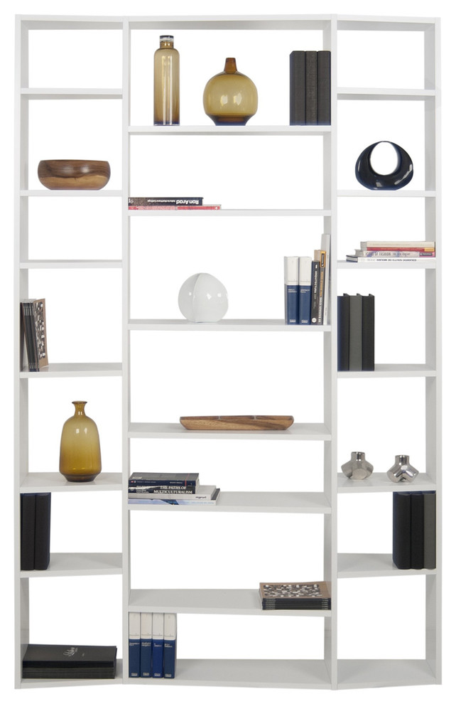 Modern White Large Modular Display Bookcase   Contemporary   Bookcases   by Plush Pod Decor  Houzz