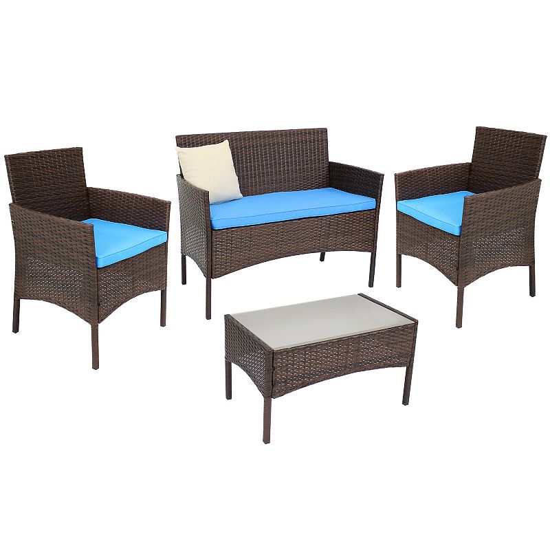 Sunnydaze Dunmore Outdoor Patio Conversation Furniture Set