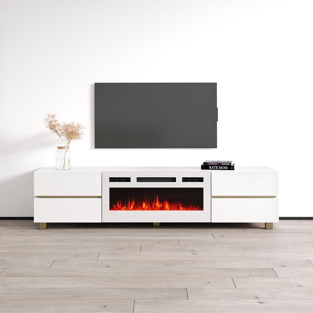 Bono 01 WH EF Fireplace TV Stand