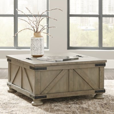 Farmhouse Coffee Table  2 Sided Hinged Lift Top   French Country   Coffee Tables   by Declusia  Houzz