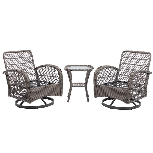 3pcs Outdoor Furniture Modern Wicker set - Overstock - 37385445