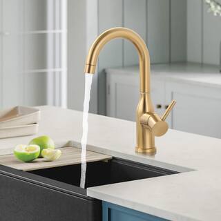 WOWOW Single Handle Gooseneck Bar Faucet with 360 Swivel in Brushed Gold 2320201G-BHHD