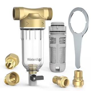 Waterdrop Whole House Spin Down Sediment Water Filtration System 20 GPM 1 in. MNPT and 34 in. FNPT and 34 in. MNPT BPA Free B-WD-RPFK