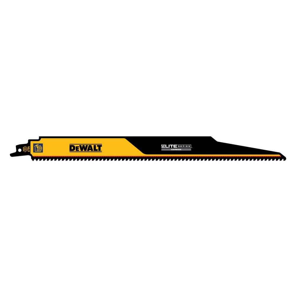 DEWALT ELITE SERIES Reciprocating Saw Blade 1pk Carbide Tipped 12 6 TPI Demolition