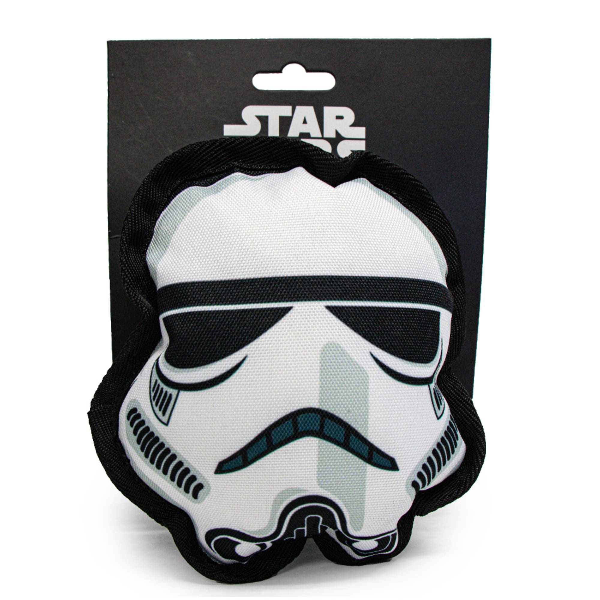 Buckle-Down Star Wars Ballistic Stormtrooper Head Plush Squeaker Dog Toy， Small