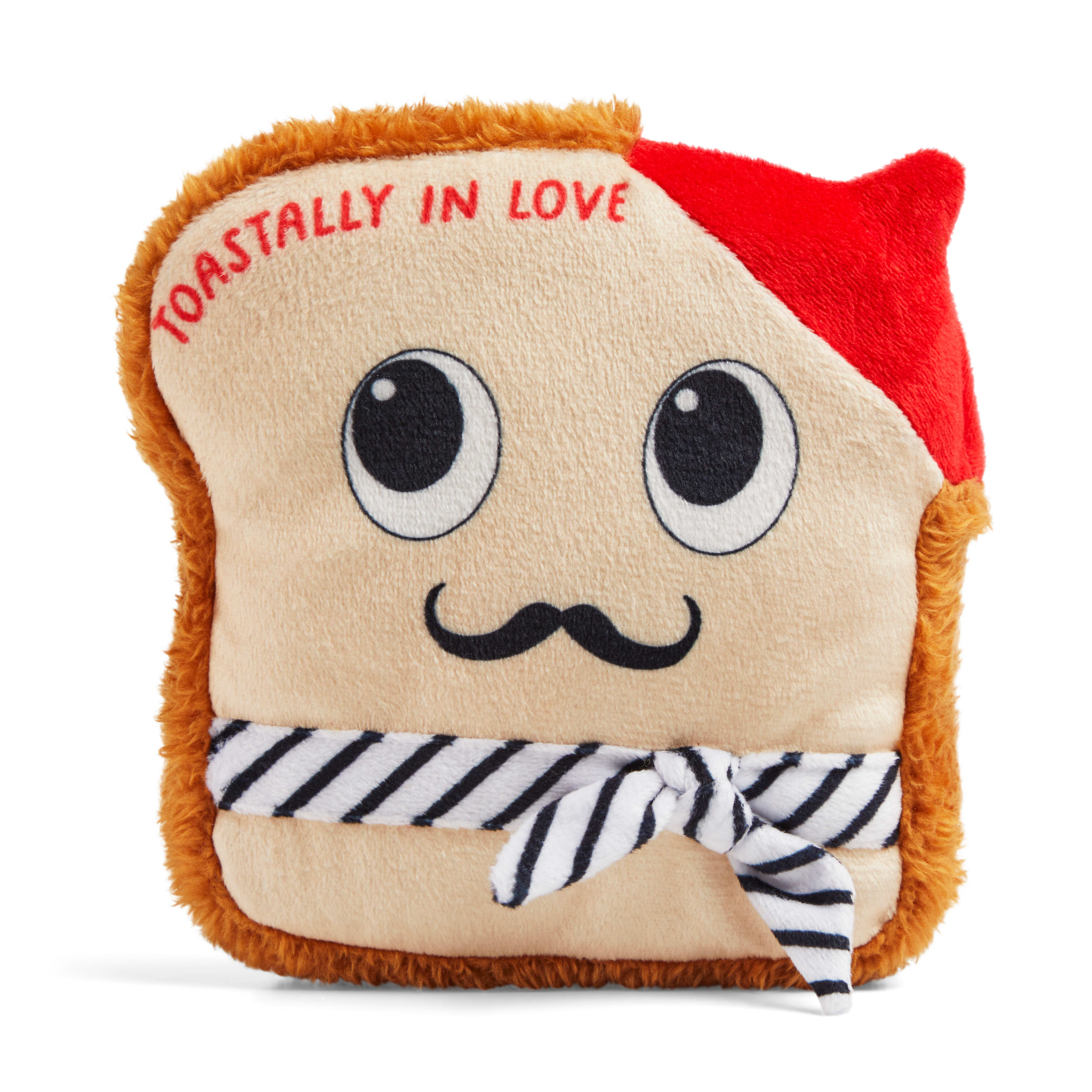 YOULY Valentines Day Toast Plush Dog Toy， Small