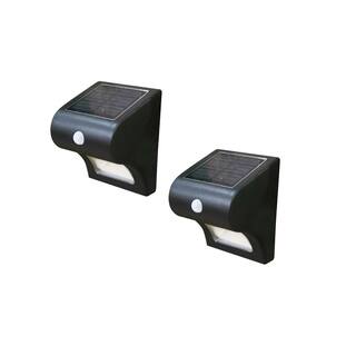 CLASSY CAPS 4 in. x 4 in. Solar Battery Black Integrated LED Motion Sensing Deck Post Light (2-Pack) SL133