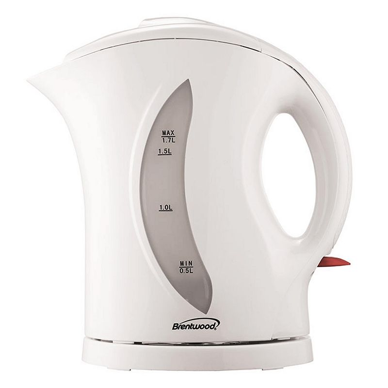 Brentwood 1.7 Liter Cordless Plastic Tea Kettle in White