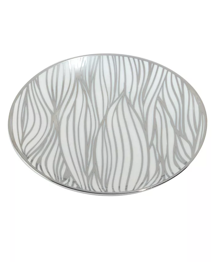 Certified International Matrix Silver-Tone Plated Canape Plates Set of 6