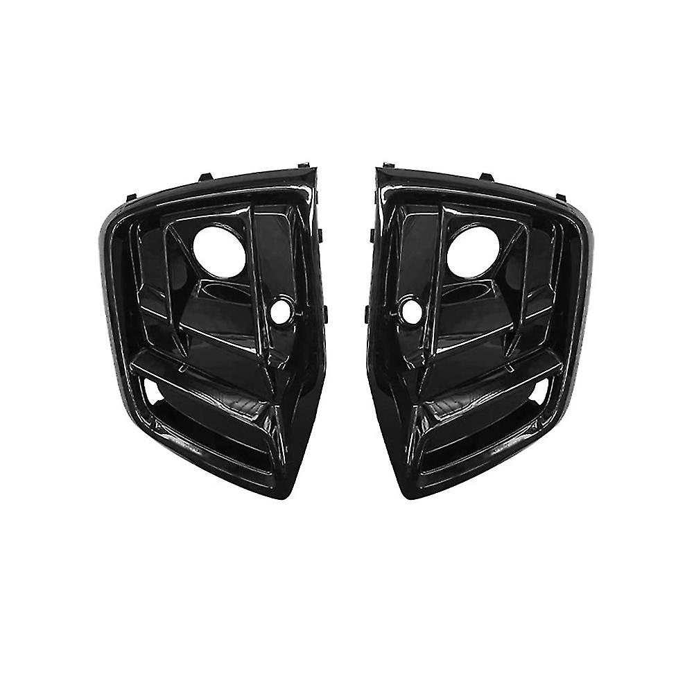 Car Glossy Black Front Right Bumper Fog Light Cover Bezel Grille With Hole For Q5 2021 2022